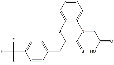 2-(4-Trifluoromethylbenzyl)-2,3-dihydro-3-thioxo-4H-1,4-benzothiazine-4-acetic acid 结构式