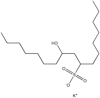 10-Hydroxyheptadecane-8-sulfonic acid potassium salt,,结构式