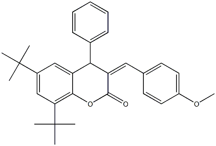 4-Phenyl-6,8-ditert-butyl-3,4-dihydro-3-(p-methoxybenzylidene)-2H-1-benzopyran-2-one