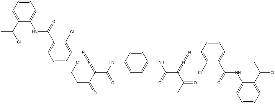 3,3'-[2-(Chloromethyl)-1,4-phenylenebis[iminocarbonyl(acetylmethylene)azo]]bis[N-[2-(1-chloroethyl)phenyl]-2-chlorobenzamide] Structure