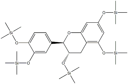 (2R,3S)-2-[3,4-Bis[(trimethylsilyl)oxy]phenyl]-3,5,7-tris[(trimethylsilyl)oxy]-3,4-dihydro-2H-1-benzopyran Structure