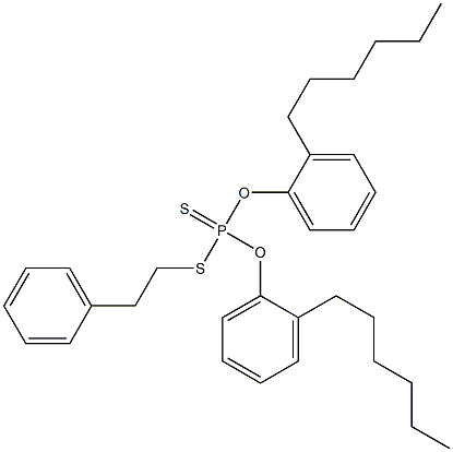 Dithiophosphoric acid O,O-bis(2-hexylphenyl)S-(2-phenylethyl) ester Structure