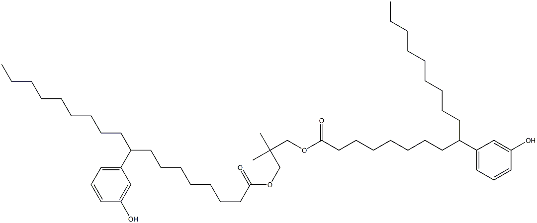 2,2-ジメチルトリメチレン=ビス[9-(m-ヒドロキシフェニル)ステアラート] 化学構造式