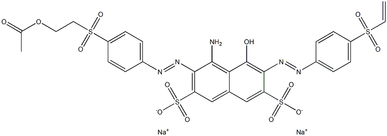 3-[p-(2-Acetoxyethylsulfonyl)phenylazo]-4-amino-5-hydroxy-6-[p-(vinylsulfonyl)phenylazo]-2,7-naphthalenedisulfonic acid disodium salt Structure