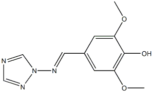 1-(4-Hydroxy-3,5-dimethoxybenzylidene)amino-1H-1,2,4-triazole,,结构式