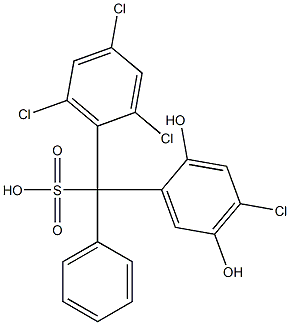 (4-Chloro-2,5-dihydroxyphenyl)(2,4,6-trichlorophenyl)phenylmethanesulfonic acid