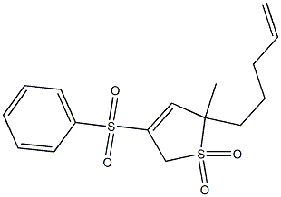 2,5-Dihydro-2-(4-pentenyl)-2-methyl-4-phenylsulfonylthiophene 1,1-dioxide,,结构式