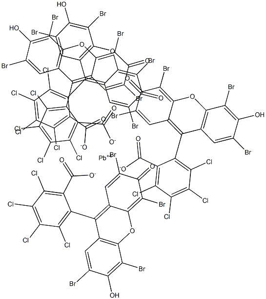 Tetrakis[2-(2,4,5,7-tetrabromo-6-hydroxy-3-oxo-3H-xanthene-9-yl)-3,4,5,6-tetrachlorobenzoic acid] lead(IV) salt Structure