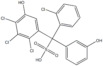 (2-Chlorophenyl)(2,3,4-trichloro-5-hydroxyphenyl)(3-hydroxyphenyl)methanesulfonic acid,,结构式