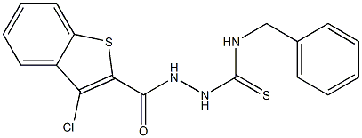 3-Chloro-N'-[benzylthiocarbamoyl]benzo[b]thiophene-2-carbohydrazide,,结构式