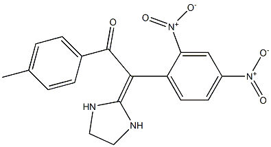 2-[(2,4-ジニトロフェニル)(4-メチルベンゾイル)メチレン]イミダゾリジン 化学構造式