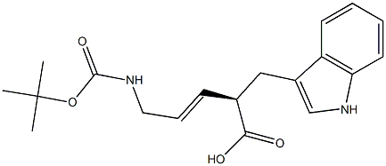 (2R,3E)-2-(1H-Indol-3-ylmethyl)-5-(tert-butoxycarbonylamino)-3-pentenoic acid Structure
