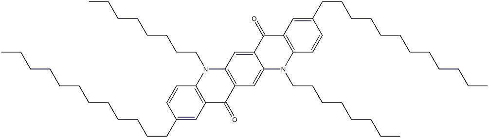 2,9-ジドデシル-5,12-ジオクチル-5,12-ジヒドロキノ[2,3-b]アクリジン-7,14-ジオン 化学構造式