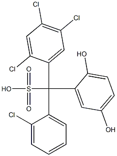 (2-Chlorophenyl)(2,4,5-trichlorophenyl)(2,5-dihydroxyphenyl)methanesulfonic acid,,结构式