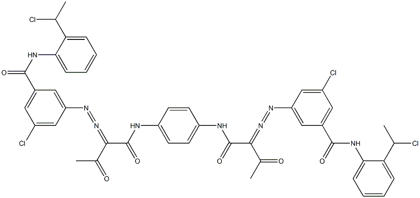 3,3'-[1,4-Phenylenebis[iminocarbonyl(acetylmethylene)azo]]bis[N-[2-(1-chloroethyl)phenyl]-5-chlorobenzamide] 结构式