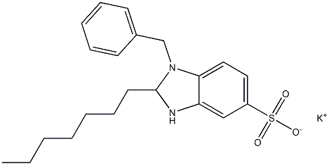 1-Benzyl-2-heptyl-2,3-dihydro-1H-benzimidazole-5-sulfonic acid potassium salt 结构式