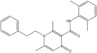 N-(2,6-Dimethylphenyl)-1-phenethyl-2,6-dimethyl-4-oxo-1,4-dihydro-3-pyridinecarboxamide Structure