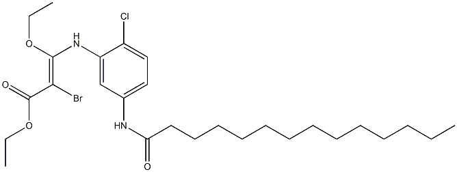 3-Ethoxy-3-[2-chloro-5-(1-oxotetradecylamino)phenylamino]-2-bromoacrylic acid ethyl ester Structure