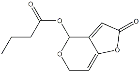 Butyric acid 2,6-dihydro-2-oxo-4H-furo[3,2-c]pyran-4-yl ester Struktur