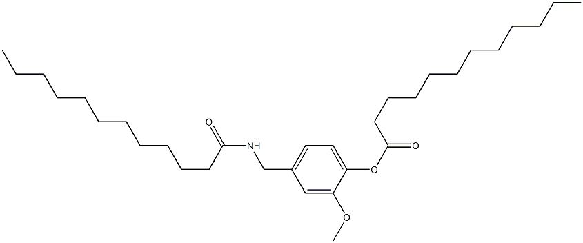 ドデカン酸4-(ドデカノイルアミノメチル)-2-メトキシフェニル 化学構造式
