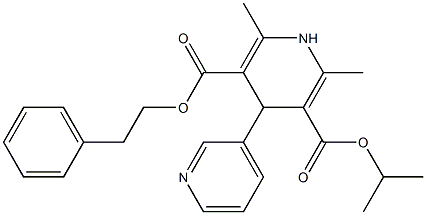 1,4-Dihydro-2,6-dimethyl-4-(3-pyridyl)pyridine-3,5-dicarboxylic acid 3-isopropyl 5-phenethyl ester 结构式