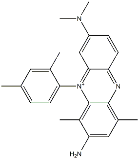 3-Amino-7-(dimethylamino)-5-(2,4-dimethylphenyl)-1,4-dimethylphenazin-5-ium,,结构式