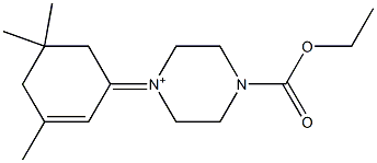 4-(Ethoxycarbonyl)-1-(3,5,5-trimethyl-2-cyclohexen-1-ylidene)piperazinium 结构式