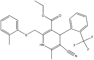 5-Cyano-1,4-dihydro-6-methyl-2-[(2-methylphenylthio)methyl]-4-(2-trifluoromethylphenyl)pyridine-3-carboxylic acid ethyl ester