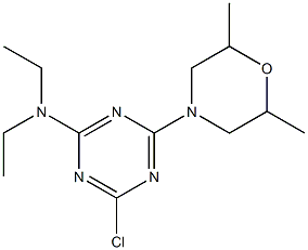 2-クロロ-4-ジエチルアミノ-6-(2,6-ジメチルモルホリノ)-1,3,5-トリアジン 化学構造式