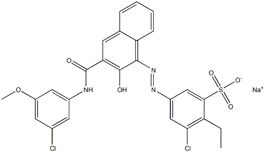 3-Chloro-2-ethyl-5-[[3-[[(3-chloro-5-methoxyphenyl)amino]carbonyl]-2-hydroxy-1-naphtyl]azo]benzenesulfonic acid sodium salt