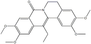 5,6-ジヒドロ-13-エチル-2,3,10,11-テトラメトキシ-8H-ジベンゾ[a,g]キノリジン-8-オン 化学構造式