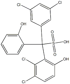 (3,5-Dichlorophenyl)(2,3-dichloro-6-hydroxyphenyl)(2-hydroxyphenyl)methanesulfonic acid,,结构式
