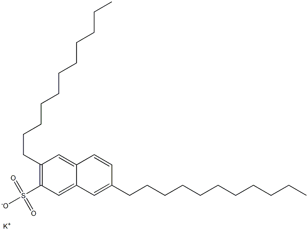 3,7-ジウンデシル-2-ナフタレンスルホン酸カリウム 化学構造式