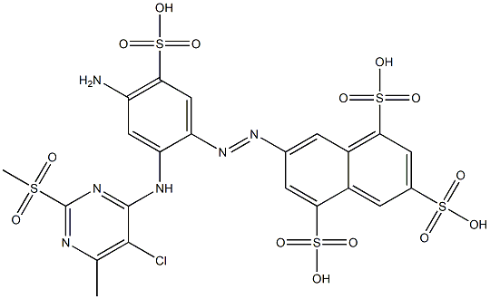 7-[[4-Amino-2-[[5-chloro-6-methyl-2-(methylsulfonyl)-4-pyrimidinyl]amino]-5-sulfophenyl]azo]-1,3,5-naphthalenetrisulfonic acid,,结构式
