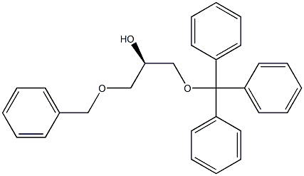 [R,(+)]-1-(ベンジルオキシ)-3-(トリフェニルメチルオキシ)-2-プロパノール 化学構造式
