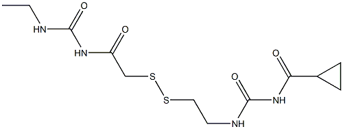 1-(Cyclopropylcarbonyl)-3-[2-[[(3-ethylureido)carbonylmethyl]dithio]ethyl]urea Structure