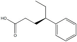 [R,(-)]-4-フェニルヘキサン酸 化学構造式
