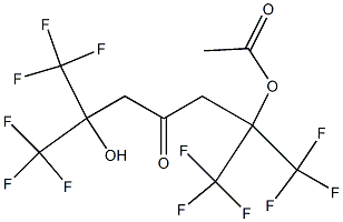 2,6-ビス(トリフルオロメチル)-2-アセトキシ-6-ヒドロキシ-1,1,1,7,7,7-ヘキサフルオロ-4-ヘプタノン 化学構造式