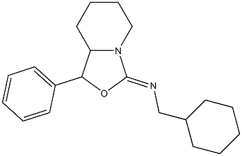 (3Z)-Hexahydro-3-(cyclohexylmethylimino)-1-phenyloxazolo[3,4-a]pyridine,,结构式