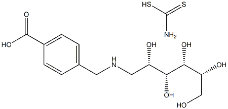 N-(4-Carboxybenzyl)-D-glucamine dithiocarbamate Struktur