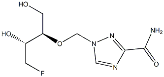 1-[[(1R,2R)-3-フルオロ-2-ヒドロキシ-1-(ヒドロキシメチル)プロポキシ]メチル]-1H-1,2,4-トリアゾール-3-カルボアミド 化学構造式