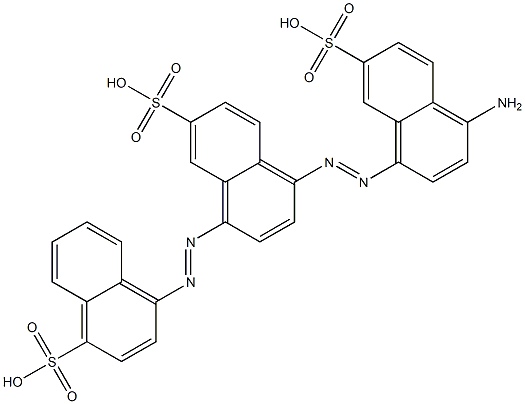 4-[[4-[(4-Amino-7-sulfo-1-naphthalenyl)azo]-7-sulfo-1-naphthalenyl]azo]-1-naphthalenesulfonic acid 结构式