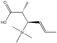 (2S,3R,4E)-2-メチル-3-(トリメチルシリル)-4-ヘキセン酸 化学構造式