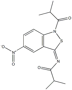 5-Nitro-1-isobutyryl-3(1H)-isobutyrylimino-2,1-benzisothiazole,,结构式