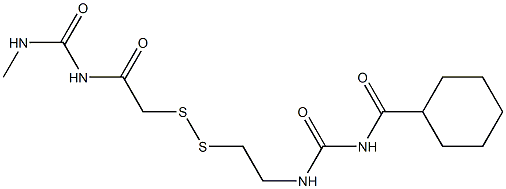 1-(Cyclohexylcarbonyl)-3-[2-[[(3-methylureido)carbonylmethyl]dithio]ethyl]urea 结构式