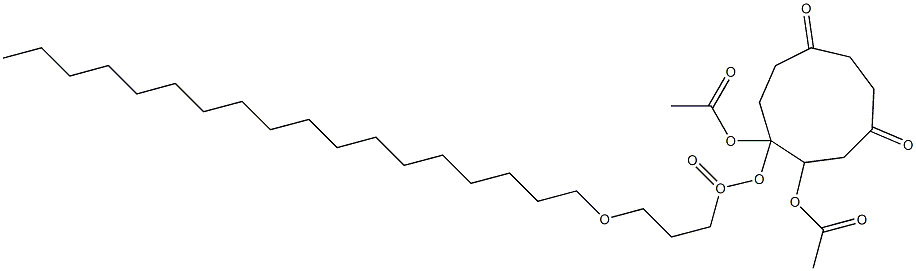 2,3-ビス(アセチルオキシ)-1,5-ジオキサ-3-トリコサノイルオキシシクロノナン-6,9-ジオン 化学構造式