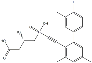 (3S)-3-Hydroxy-4-[hydroxy[[2-(4-fluoro-3-methylphenyl)-4,6-dimethylphenyl]ethynyl]phosphinyl]butyric acid Struktur