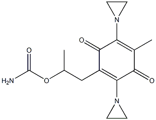 2,5-Bis(1-aziridinyl)-3-methyl-6-[2-(carbamoyloxy)propyl]-1,4-benzoquinone Structure