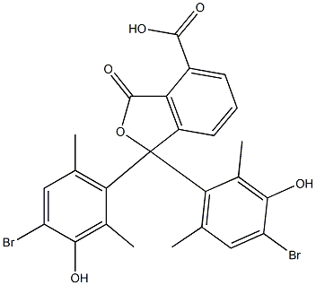 1,1-Bis(4-bromo-3-hydroxy-2,6-dimethylphenyl)-1,3-dihydro-3-oxoisobenzofuran-4-carboxylic acid Struktur