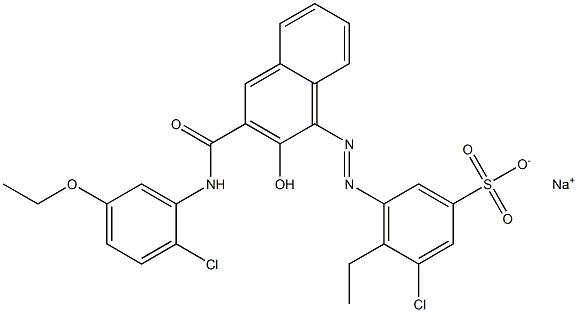 3-Chloro-4-ethyl-5-[[3-[[(2-chloro-5-ethoxyphenyl)amino]carbonyl]-2-hydroxy-1-naphtyl]azo]benzenesulfonic acid sodium salt 结构式